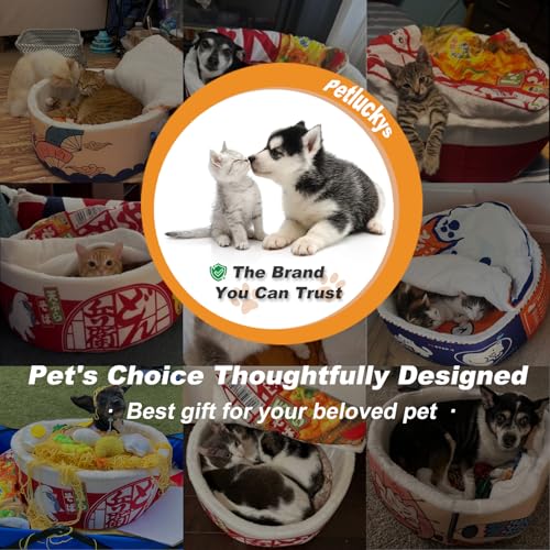 寵幸 Ramen Noodle Dog & Cat Bed,Keep Warm and Super Soft Creative Pet Nest for Indoor Cats,Removable Washable Cu - view 3