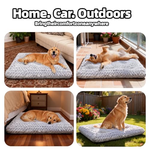 Dog Beds Large Sized Dog, Washable Durable Pet Bed, Deluxe Plush Soft & Comfortable Dog Crate Bed Pad for Larg - view 5