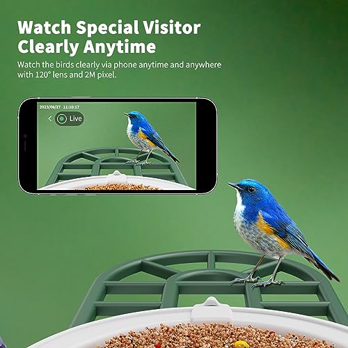 HARYMOR Bird Feeder with Camera with AI Identify Birds Species Solar Powered, Smart Bird House with Cam, 2K HD - view 7