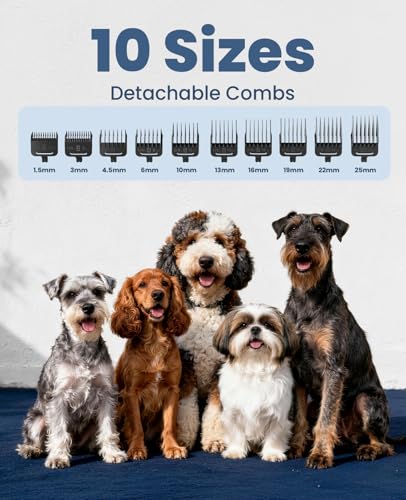 oneisall Dog Clippers for Grooming for Thick Heavy Coats/Low Noise Rechargeable Cordless Pet Shaver with Detac - view 4