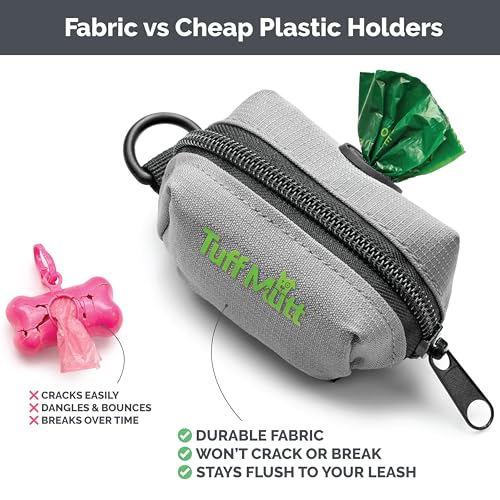 Tuff Mutt Dog Poop Bag Holder with Velcro Attachment - Durable Fabric Poop Bag Dispenser for Leashes - Include - view 2