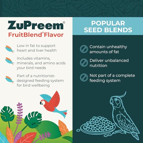 ZuPreem FruitBlend Bird Pellets, Daily Bird Food for , Cockatoo, Macaw, Core Nutrition for Large Birds, Made i - view 4