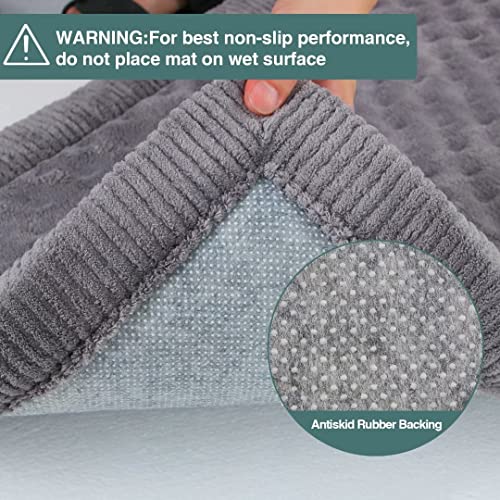 Dog Crate Pad 30x19 inch Gray Memory Foam Dog Bed Mat Small Medium Grey Washable Puppy Sleeping Bed Anti Slip - view 4