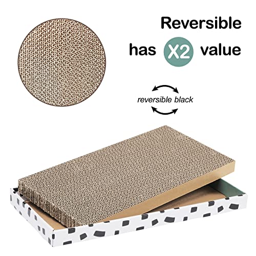 PAWSFANS Cat Scratcher Cardboard Scratch Pad with Box Durable Corrugate Scratching Board Kitty Sofa Lounge Bed - view 5