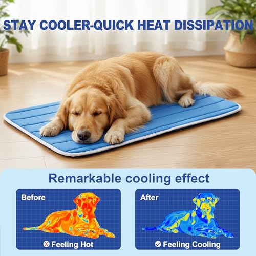 Dog Cooling Mat, Soft Fabric Cooling Mat for Dogs, Foldable Crate Pet Bed & Non-Slip, (Q-Max > 0.45) Long-Last - view 5