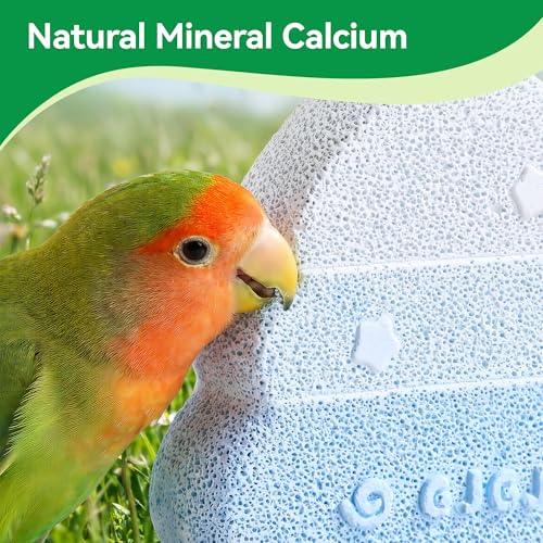 2 Pack Bird Beak Grinding Stone, Parrot Perch for Cage Volcanic Rock Mineral Bird Perch, Parrot Cage Accessori - view 4