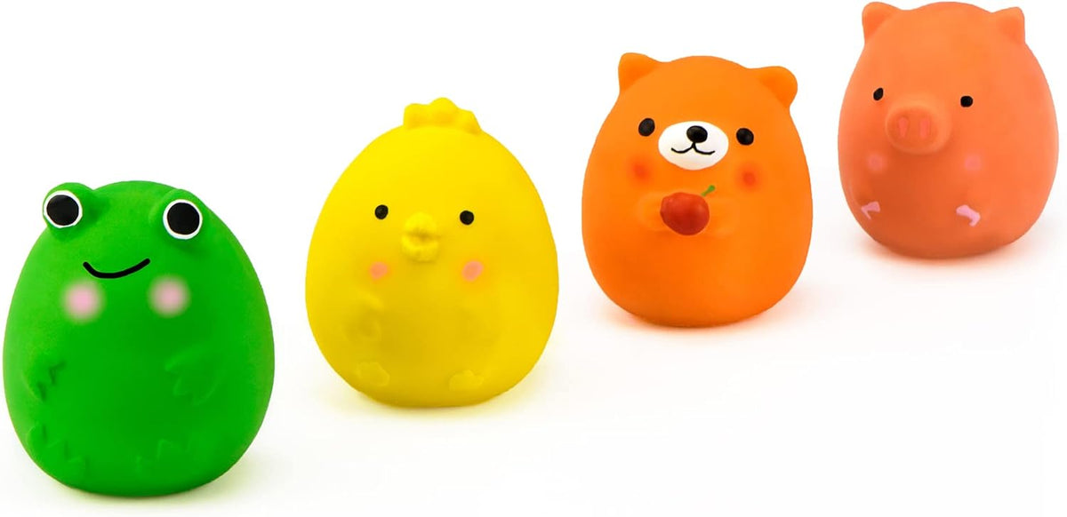 CHIWAVA 4PCS 2.4'' Squeak Latex Puppy Toy Funny Animal Sets Pet Interactive Play for Small Dog Assorted Color - view 3