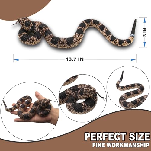 Upitry Rubber Snakes Fake Snake Rattlesnake - Realistic Keep Birds Away - Prank Life Size Toy That Look Real - - view 3