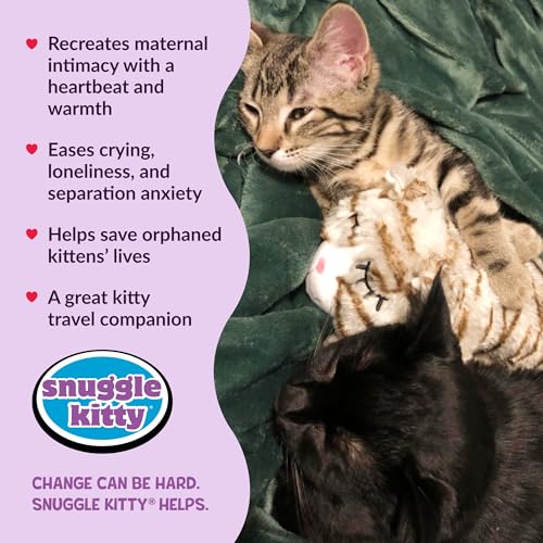 Snuggle Kitty Heartbeat Cat Toy for Kittens and Cats with Real-Feel Pulse and Heat Pack, Calming Sleep Aid for - view 3