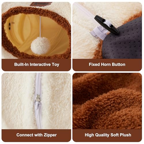 Cat Tunnel Bed for Indoor Cats, Cute Cat Donut Toy Tunnel for Small Large Cats, Peekaboo Pet Cave Play Tunnel  - view 3