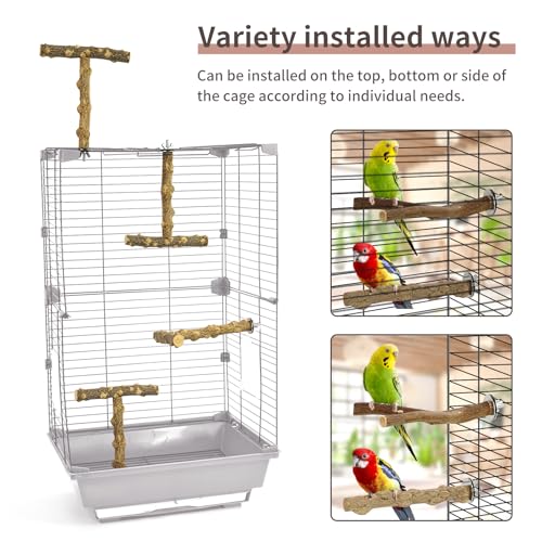Bird Perches, 6pcs Natural Wood Birds Stand Branch, Bird Perch Chewing Stick Cage Accessories Parrot Climbing  - view 4