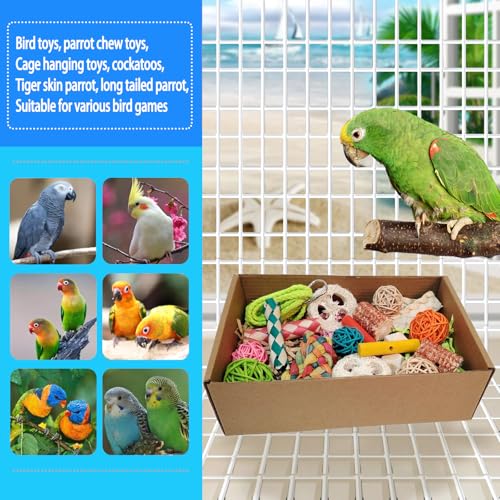 bird toys，Colorful Parrot Foraging and Tearing Toy Box - Suitable for chewing and foraging of long tailed parr - view 3