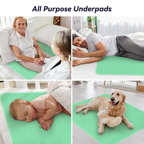4 Pack 36” x 36” Extra Heavy Absorbency Washable Underpads, Waterproof Quick Drying Nursing Incontinence Reusa - view 8