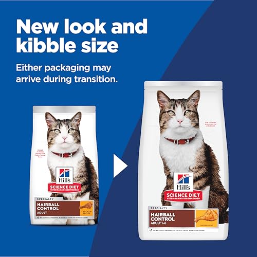 Hill's Science Diet Hairball Control, Adult 1-6, Hairball Control Support, Dry Cat Food, Chicken Recipe, 7 lb  - view 3