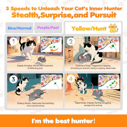 Interactive Cat Toys for Indoor Cats–Rechargeable Automatic Hide and Seek Kittens Toy with Moving Wand Feather - view 4