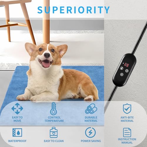 Pet Heating Pad for Cats Dogs Indoor Outdoor Waterproof Electric Heated Pads Mat with Stainless Chew Resistant - view 5