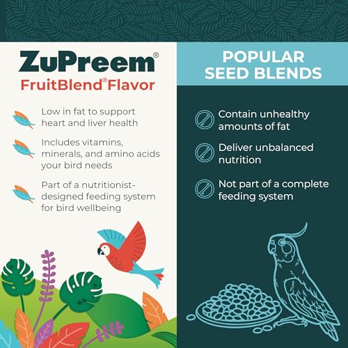 ZuPreem FruitBlend Bird Pellets, Daily Bird Food for Parrot, Conure, Caique, African Grey, Eclectus, Small Coc - view 5