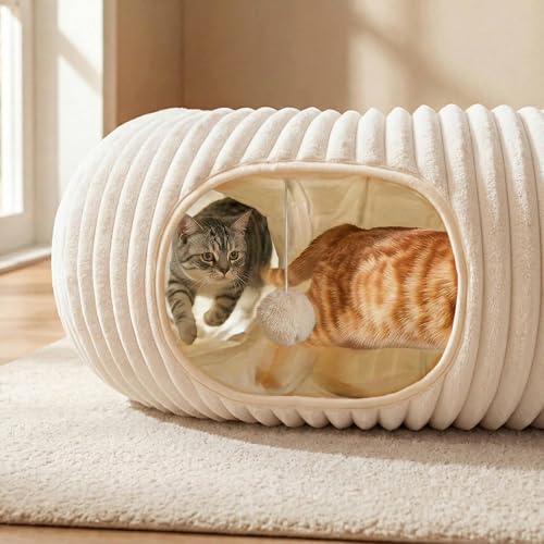 Cat Tunnel Bed with 40 Pcs Interactive Cat Toys, Cat Tube with Kitten Toys for Indoor Kittens, Collapsible Pla - view 3