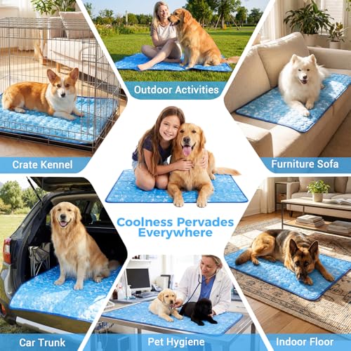 Dog Cooling Mat, Large Cooling Pad for Dogs Cats, Portable Self Cooling Dog Bed Cooling Blanket, 40" x 28" Was - view 7
