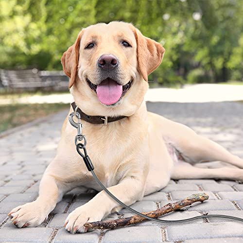 BV Dog Tie Out Cable 25 Feet - Heavy Duty Dog Lead Up to 250 Pounds - Reflective & Rust-Free with Quick Releas - view 3