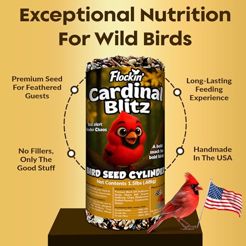 Cardinal Bird Seed Cylinders with Hole – Premium Cardinal Bird Seed Mix Curated for Cardinals & Also Loved by  - view 5