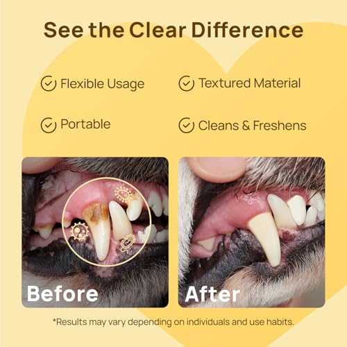 HICC Pet Teeth Cleaning Wipes for Dogs & Cats, Vet-Recommended Remove Bad Breath & Plaque & Tartar Buildup, Do - view 5