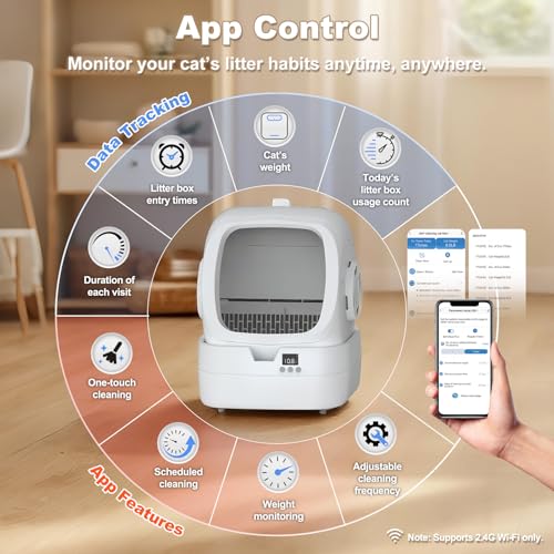 Mintakawa Automatic Cat Litter Box Self Cleaning - APP Control and Weight Monitoring - Ultra-Quiet, Suitable f - view 4