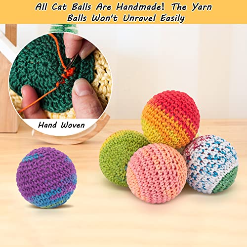 Retro Shaw Cat Toys Balls, Yarn Cat Ball with Bell Inside, Kitten Toys for Indoor Cats Kitty, Interactive Cat  - view 5