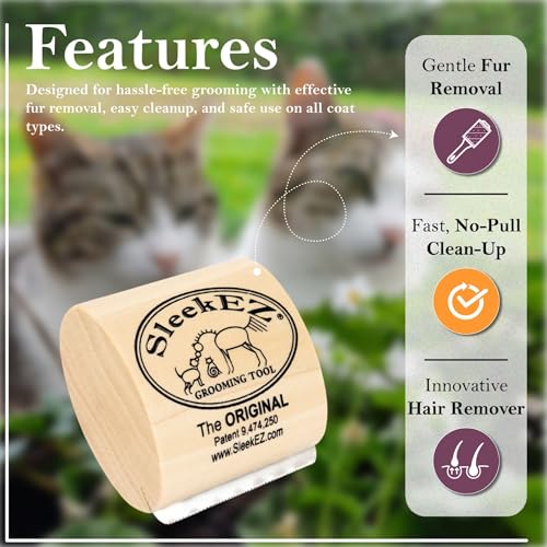 SleekEZ Cat Brush for Shedding & Cat Brushes for Indoor Cats | Pet Brush for Cats | Grooming Tool | Works for  - view 3