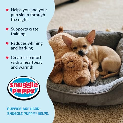 Snuggle Puppy Junior, Heartbeat Puppy Toy for Small Breeds, Smaller Plush Dog Toy with Real-Feel Pulse, Design - view 5