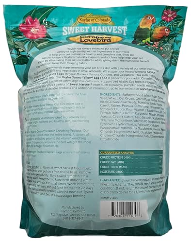 Conure and Lovebird Bird Food, 4 lbs Bag - Seed Mix for Conures and Lovebirds - view 3