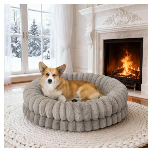 BALANCE Luxury Donut Dog Bed, 30 Inches Round Dog Bed Medium Size Dogs Washable, Orthopedic Calming Dogs Bed f - view 2
