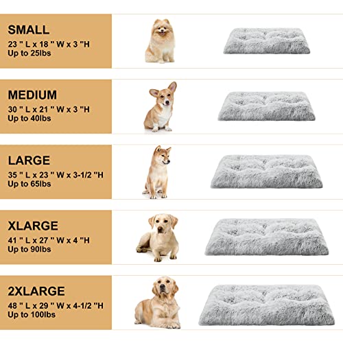 BFPETHOME Dog Beds for Large Dogs, Plush Dog Crate Bed Fluffy Cozy Kennel Pad for Sleeping &Ease Anxiety, Wash - view 5
