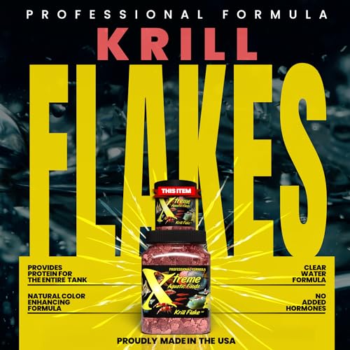 Xtreme Krill Flakes - Premium Max Protein Freshwater Fish Food with 100% Krill and Shrimp, & Vitamins for Opti - view 3