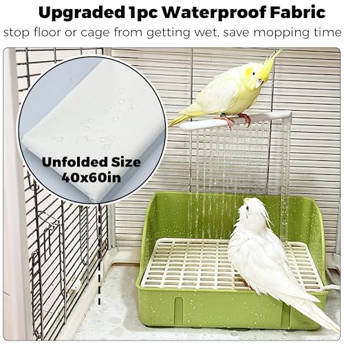 Automatic Parakeet Bird Bath with Pump, Large Bird Shower Fountain Indoor Bathtub with Running Water, Parrot B - view 4