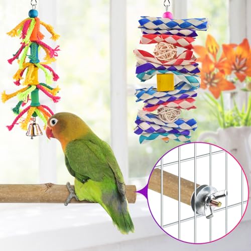 KATUMO Bird Toys, Parakeet Swing Parrot Ladder Cockatiel Perch Conure Hanging Bell Toys for Parakeet Conure Co - view 5