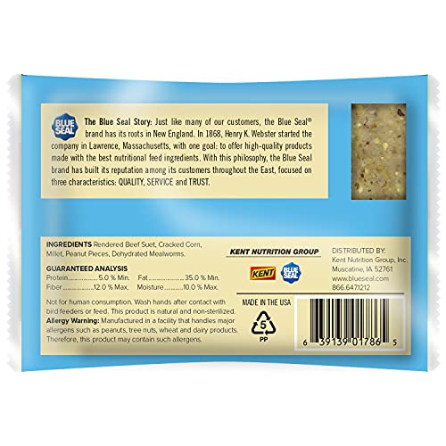 Blue Seal Mealworms & Nuts Suet Cakes for Wild Birds - No Mess Suet Feed, Food for Woodpeckers, Cardinals, Sis - view 3