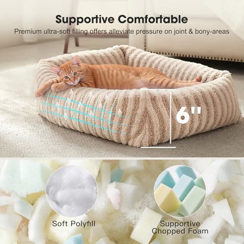 MIXJOY Dog Beds for Small Dogs Cats, Washable Dog Bed with Removable Cover, Soft Calming Cat Bed for Indoor Ca - view 3