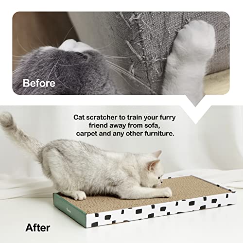 PAWSFANS Cat Scratcher Cardboard Scratch Pad with Box Durable Corrugate Scratching Board Kitty Sofa Lounge Bed - view 4