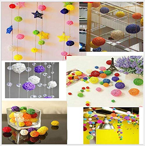 20 Pcs Colorful Handmade Wicker Rattan Balls Decorative, Pet Bird Chew Toy Party Wedding Table Decoration Deco - view 4
