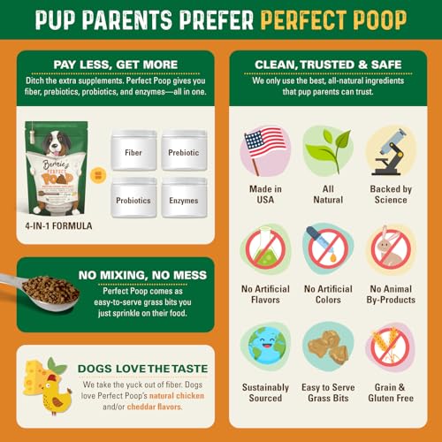 Perfect Poop Digestion & General Health Supplement for Dogs: Fiber, Prebiotics, Probiotics & Enzymes Relieve D - view 7