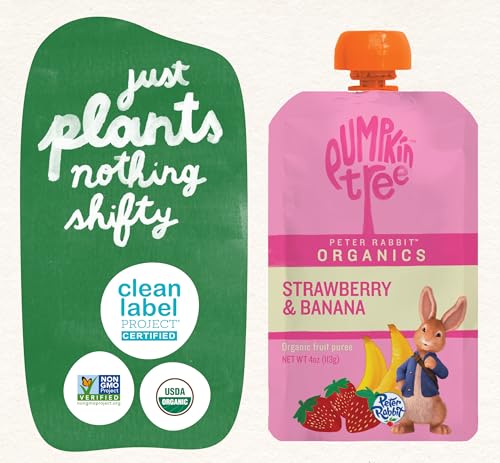 Pumpkin Tree Peter Rabbit Organics Strawberry and Banana Pure Fruit Snack, 4 Ounce (Pack of 10) - view 6