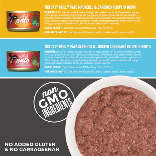 Tiki Cat Grill Pâté Wet Cat Food, Variety Pack, 2.8 oz. Cans (12 Count) - view 6