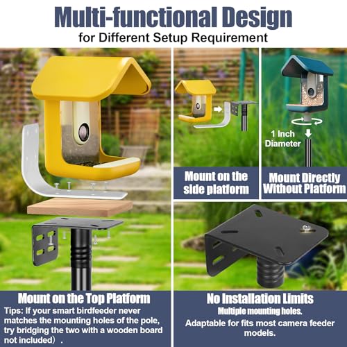 Gtongoko Smart Bird Feeder Pole 1-Inch Dia 79 Inch Bluebird House Pole for Outdoors Weather Station Heavy Duty - view 4