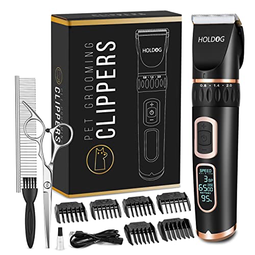 Dog Clippers Professional Heavy Duty Grooming Clipper 3-Speed Low Noise High Power Rechargeable Cordless Pet T - view 2