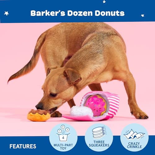 Barkbox Dog Toys – Barker’s Dozen Donuts Plush 4 in 1 Multi Part Interactive Dog Toy for Dogs & Puppies – Smal - view 5