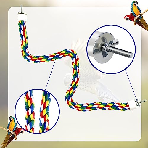 Bird Bungee Climbing Swing - Colorful Parakeet Rope Perch (23.6 Inches) - view 5