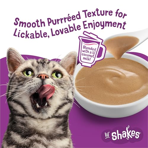 Purina Friskies Pureed Cat Food Topper, Lil’ Shakes With Scrumptious Salmon Lickable Cat Treats - (Pack of 16) - view 5