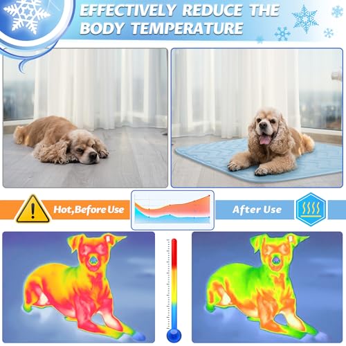 Dog Cooling Mat for Large Dogs, 40"x28" Breathable Self Cooling Crate Mat for Dogs & Cats, Portable Washable P - view 4