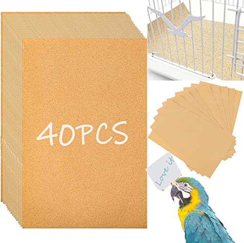 40PCS Gravel Liner Paper for Bird Cage,11x17 In Bird cage Liner Paper-Gravel Paper Special for Bird Cage in Se - view 2